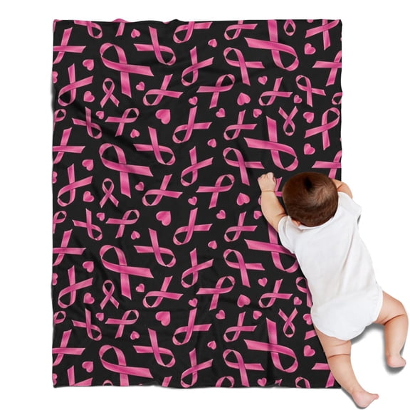 Breast Cancer Blanket,Comfortable Soft Flannel Throw Blanket,All Season,Warm Lightweight Blankets for Sofa Bed Couch Living Room Chair,30"x40"