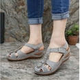 thumbnail image 7 of AXXD Women Sandals Clearance Under $10 Summer Closed-Toe Comfortable Hollow Flowers Round Toe Sandals Soft Sole Shoes, 7 of 7