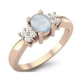 thumbnail image 2 of 5X4 MM Oval Natural Moonstone 925 Sterling Silver Rose Vermeil Solitaire Women Valentines Day Gifts Bridal Ring, 2 of 3