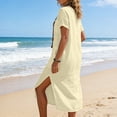 thumbnail image 7 of YTCAMLO A Line Sundresses for Women Casual Short Sleeve Long Dress Baggy Sleeveless Maxi Dress with Pockets Flowy Travel Vacation Clothes, Beige S, 7 of 7