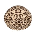 thumbnail image 1 of YFYANG Bonnet de Douche Double Imperméable pour Femmes, Motif Tacheté Vison Réutilisable pour Tous Types et Tailles de Cheveux, 1 of 6