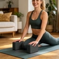 thumbnail image 6 of 2Pcs EVA Yoga Block High Density Non Slip Fitness Yoga Brick For Stretch Alignment Home Gym Training(Black-23x15x8cm), 6 of 6