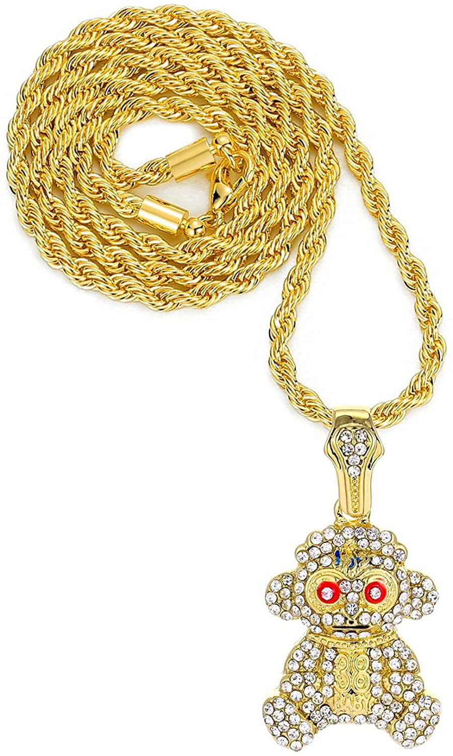 Bling Empire Mens Hip Hop Bling Iced Out 14K Gold Artificial