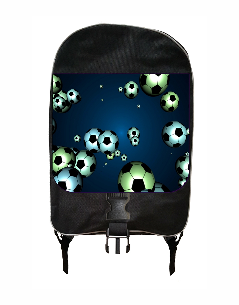 Soccer Balls On Blue Black School Backpack & Pencil Bag Set - image 1 of 5