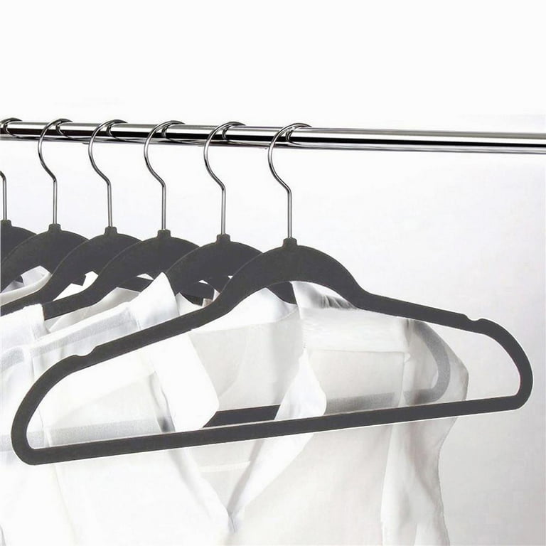 Hanger Central Velvet Heavy Weight Clothing Hanger, 100 Pack, Black 