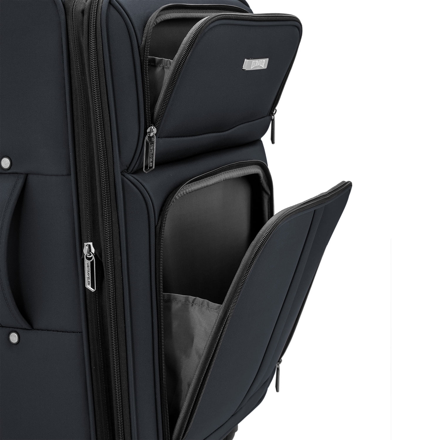 U.S. Traveler Anzio Softside Expandable Spinner Luggage Set, Dark Grey, 3-Piece (22/26/30)