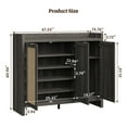 thumbnail image 4 of SICOTAS Shoe Storage Cabinet with 3 Doors & Shelves, 6-Tier Shoe Storage Organizer, Farmhouse Boho Engineered Wooden Shoe Rack Cabinet for Entryway Hallway Closet,Black Oak, 4 of 8