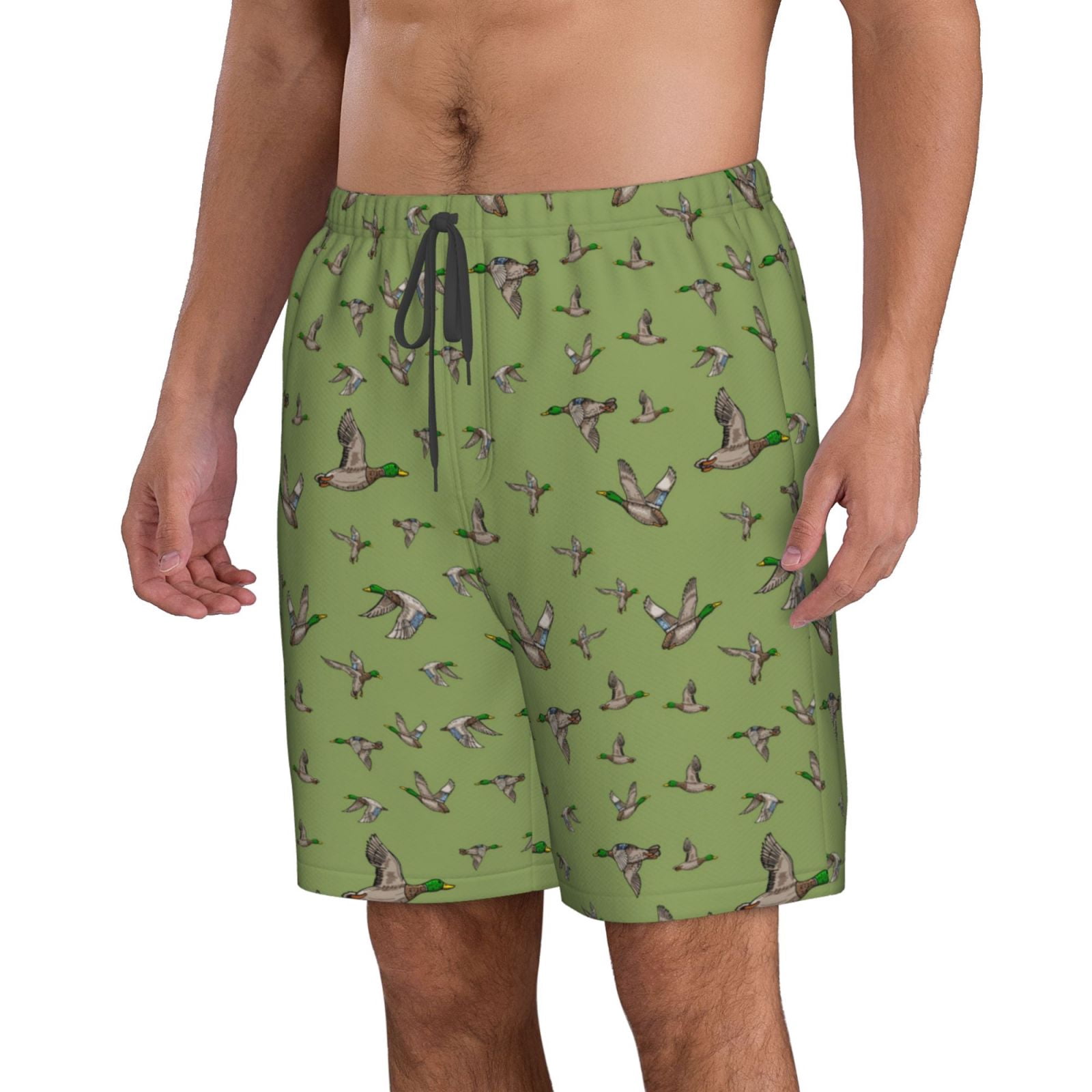 Vsdgher Mallard Duck Men's Beach Shorts, Surfing shorts, Swim trunks, Quick Dry Swim Trunks for Surfing Beach Fun -Small