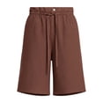 thumbnail image 5 of Hurxie Long Sweat Shorts for Women Casual Summer Bermuda Loose Lounge Workout Athletic Shorts with Pockets Brown,M, 5 of 8