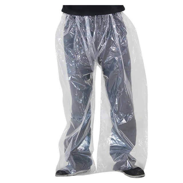 XASZHN Disposable Rain Pants Adult Protective Waterproof Cover Against Splashing Clear_001 One Size