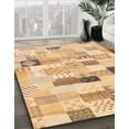 thumbnail image 3 of Ahgly Company Machine Washable Indoor Round Abstract Orange Area Rugs, 5' Round, 3 of 7