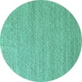 thumbnail image 1 of Ahgly Company Machine Washable Indoor Round Solid Turquoise Blue Modern Area Rugs, 7' Round, 1 of 4