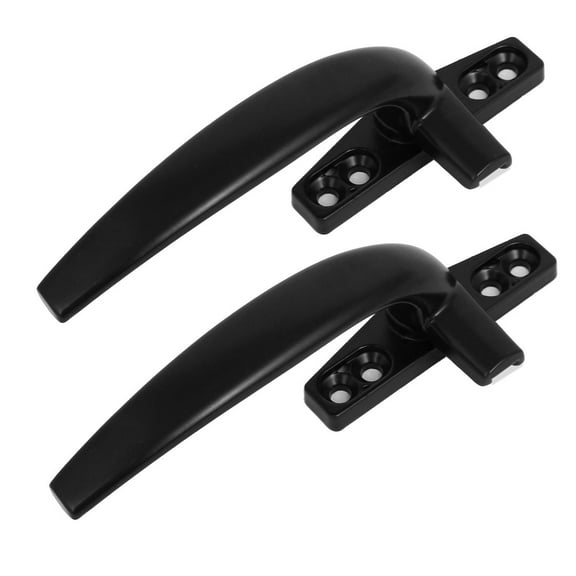 Casement Window Aluminum Alloy Left Hand Locking Handles Grips Black 2pcs
