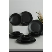 Olivian - 0236 - Matte Black - Ceramic Dinner Set