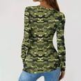 thumbnail image 4 of Women Ribbed Knit Henley Tops Casual Long Sleeve V Neck Camo Shirt Slim Fit Pullover T-Shirts, 4 of 6