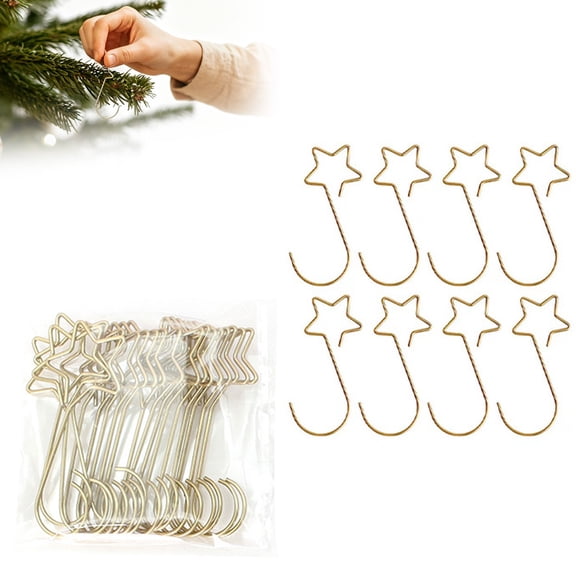 Christmas Ornament Hooks Star Shape Christmas Ornaments Hooks Metal Xmas Ornaments Hangers for Hanging Ornaments Christmas Tree Decoration