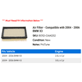 thumbnail image 2 of Air Filter - Compatible with 2004 - 2006 BMW X3 2005, 2 of 2