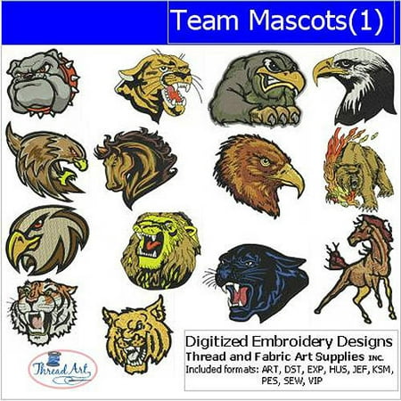 ThreadArt Machine Embroidery Designs Team Mascots(1) (Best Embroidery Machine For Home Business)