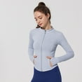 thumbnail image 6 of DHFJKG Women Yarn Sun Jacket Summer Lightweight Solid Color Ice Skin Coat Workout Jacket For Yoga Tight Fit Fingertip Sleeves Soft Jackets, 6 of 6