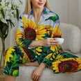 thumbnail image 6 of Uemuo Landscape With Sunflowers Pattern Womens Pajama Sets,PJ Set for Women,Pajamas for Women Logo,Long Sleeve Pajama Set for Women,Soft Long Sleeve Top With Pants-Small, 6 of 9