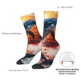 thumbnail image 2 of Yiaed Sunset Ocean Watercolor Dolphin Print Great elasticity Crew Socks Sports socks for Men and Women, 2 of 5