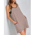 thumbnail image 6 of otnbgsr Women's Casual Summer Tennis Dress Sleeveless V Neck Athletic Mini Dress with Built-In Shorts Striped Vacation Outfit, 6 of 8
