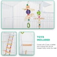 thumbnail image 3 of YRLLENSDAN 39 inch Roof Top Bird Cages, Parakeet Cages Medium Bird Cage Lovebird Cage for Small Cockatiel Canary Parakeet Sun Parakeet Pet Toy, White, 3 of 7