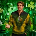 thumbnail image 5 of Yaoyar Mens St Patrick's Long Sleeve T-Shirt Crewneck Half Zipper Long Sleeved Shirts Top, 5 of 5