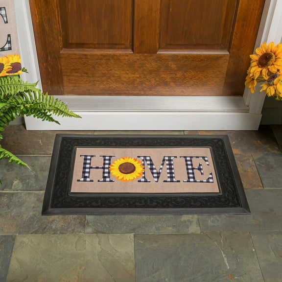 Evergreen Sunflower Home Sassafras Indoor Outdoor Switch Doormat 1'10"x10" Multicolored