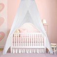 thumbnail image 2 of Bed Canopy Mesh Netting with Fluorescent Stars Glow in Dark Hanging Bed Dome Canopy Easy Installation Hanging for Single to King Size Beds (White), 2 of 4
