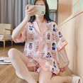thumbnail image 2 of Pijamas de mujer de verano de seda de hielo estilo coreano estilo princesa dulce femenina ropa de abrigo suave ropa para el hogar, 2 of 5