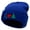 Royal, variant on Peace Love Christmas Embroidered 12 Inch Long Knitted Beanie - White OSFM