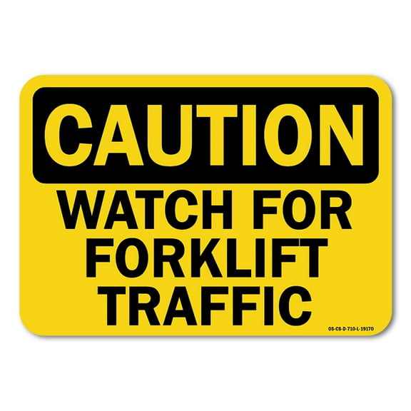 OSHA Caution Aluminum Sign - Forklift 2 |  Aluminum Sign | Protect Your Business, Work Site, Warehouse & Shop Area |  Made in the USA