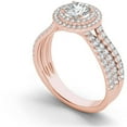 thumbnail image 2 of 1 Carat T.W. Diamond Double Halo 14kt Rose Gold Engagement Ring, 2 of 5