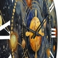 thumbnail image 5 of Designart "Blue Yellow Galactic Universe Celestial Beauty" Comets Oversized Wall Clock, 5 of 5