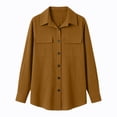thumbnail image 7 of Ynynloco Women's Corduroy Button Down Shirts Boyfriend Long Sleeve Oversized Blouses Tops, 7 of 7