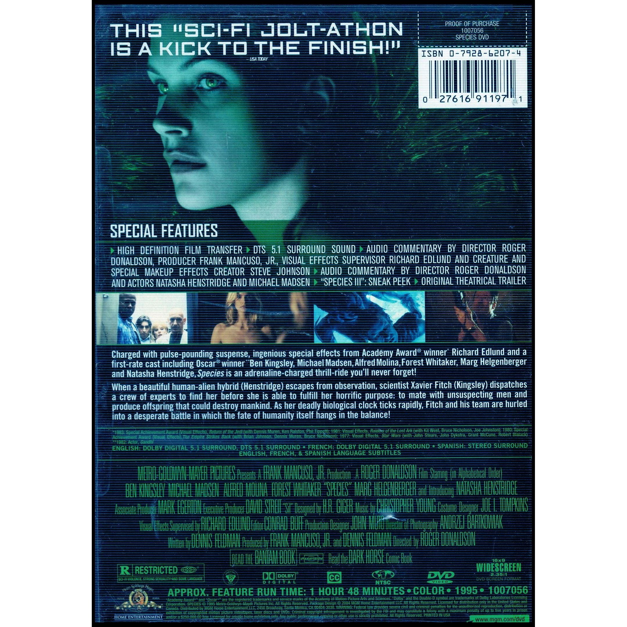 Species (DVD) directed by Roger Donaldson - Walmart.com