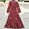 thumbnail image 6 of Enjoytime Dresses for Women Floral Printed Long Sleeve V-Neck Maxi Dresses Spring Casual Flowy Boho Travel Vacation Dress, 6 of 8