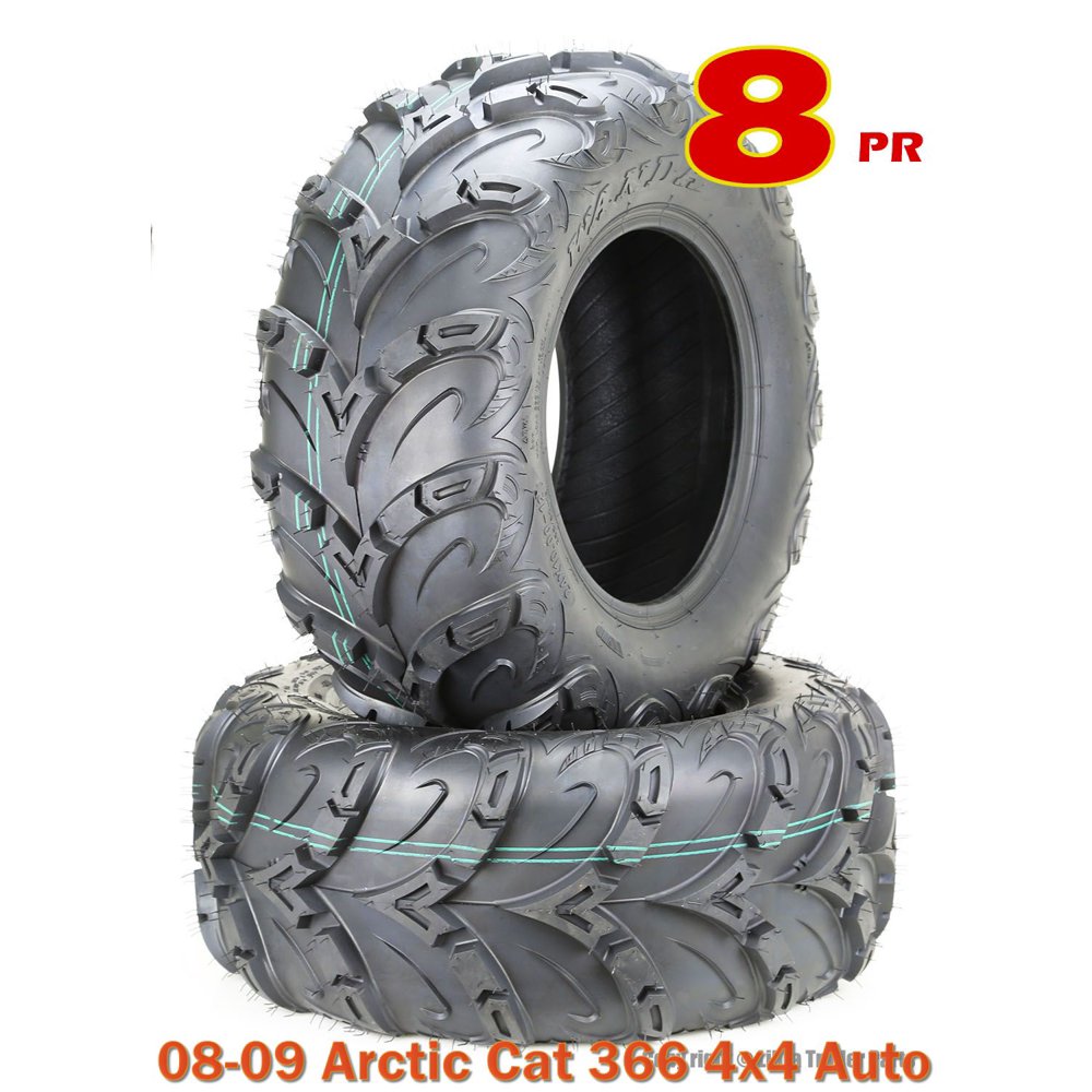 (2) 24x1012 Premium 8PR ATV Rear Tires Set for 0809 Arctic Cat 366