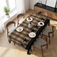thumbnail image 3 of Brown Black Plaid Table Cloth Waterproof Tablecloths, Vintage Rustic Star Buffalo Check Tablecloth Dining Table Cover for Kitchen Party Tabletop Outdoor, Rectangle Tablecloth 60x120 Inch, 3 of 9
