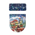 thumbnail image 5 of HELLHERO Christmas Train Pattern Comfortable and Practical for Hotel Home, Soft Polyester Fabric Toilet Seat Covers Set, Elastic Edge, Elastic Bottom, 5 of 8