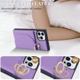 thumbnail image 5 of Wallet Cases for iPhone 14 Pro Max with Card Holder 6.7",PU Leather Magnetic Clasp [360° Rotatable Ring Holder Kickstand] Heavy Duty Flip iPhone 14 Pro Max Case for Women Girls,(Purple), 5 of 13