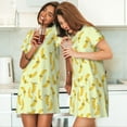 thumbnail image 4 of Kdxio Bananas Pattern Womens Short Sleeve Sleepshirt Scoopneck Cute Nightdress Ruffle Comfy Nightgown, 4 of 6