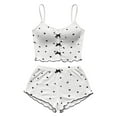 thumbnail image 4 of Bibifish Womens Pajama Sets Valentine'S Day Sleeveless Strap Sleepwear Sets Cute Heart Print Cami With Shorts 2 Piece Trendy Nightwear Sets, 4 of 4