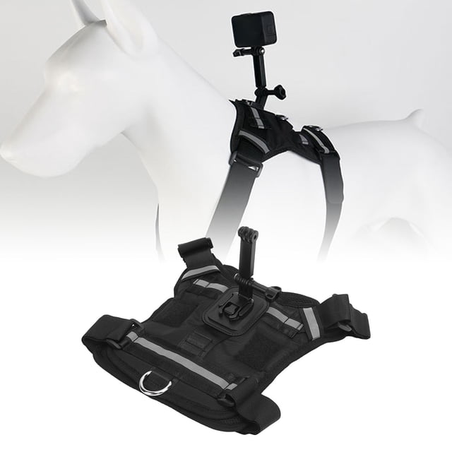 Action Camera Dog Harness Mount, Adjustable Chest and Back Fixation Dog Harness Camera Mount Vest Soft Padded Universal for Recording