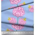 thumbnail image 3 of Soimoi Blue Poly Georgette Fabric Insect & Floral Artistic Decor Fabric Printed BTY 52 Inch Wide, 3 of 3