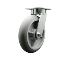 8 Inch Kingpinless Thermoplastic Rubber Wheel Swivel Top Plate Caster SCC