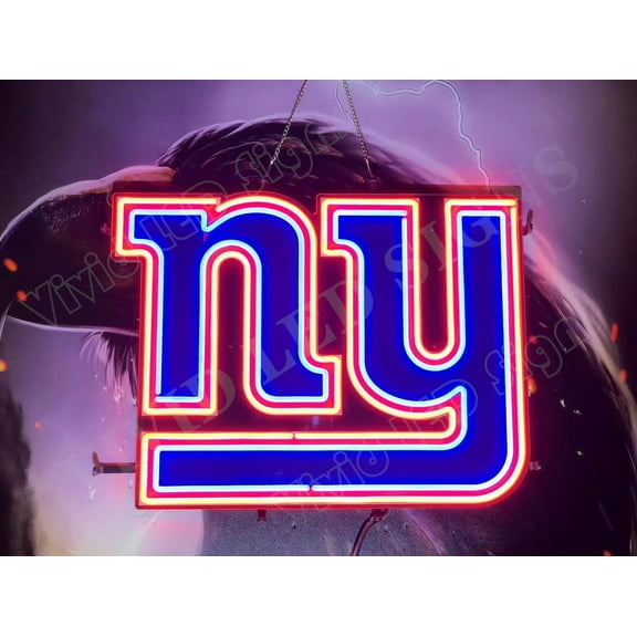 Queen Sense 24"x19" For New Yorks Sports League Giants LED Sign Light Neon Signs With Dimmer Party Home Wall Decor Lights W124NYGLRVVD-XLED