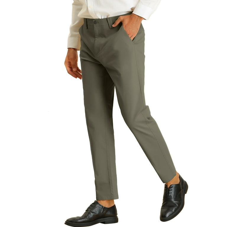 Lars Amadeus Men s Cropped Dress Pants Solid Color Regular Fit