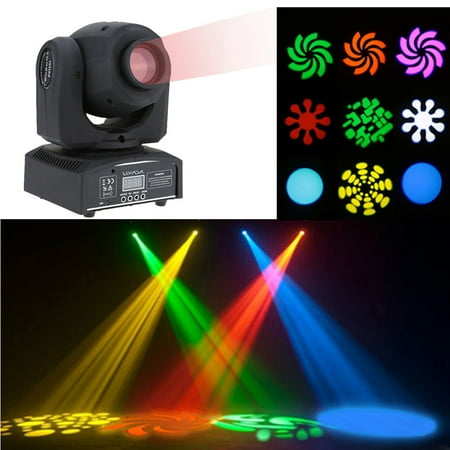Gobo Pattern - Lixada 50W 9 / 11 Channel High Bright Gobo Pattern Mini Moving Head Light LED Stage Effect Light Support DMX-512 Sound Activation Automatic Run for Party Disco Show